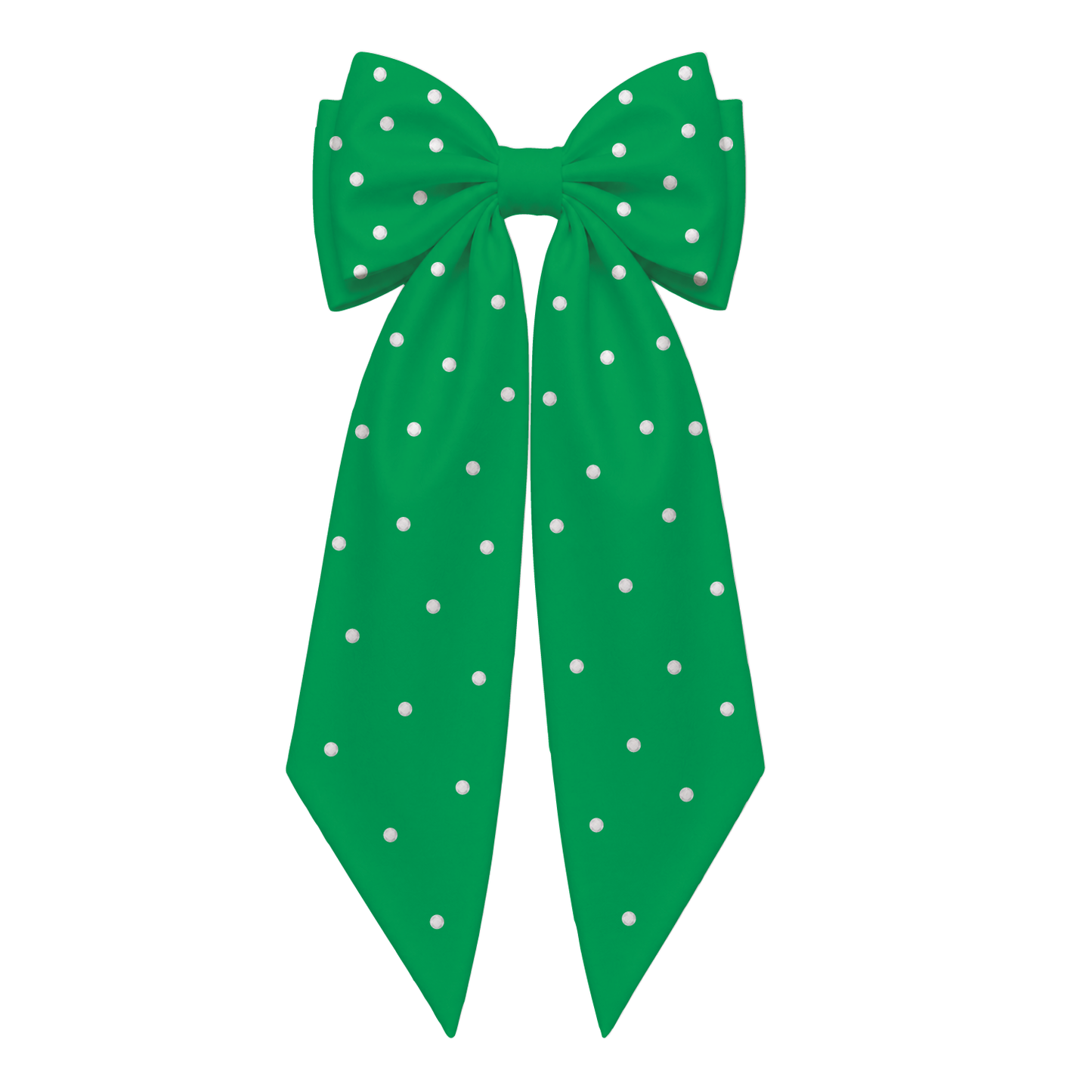 Starr Girls Pretty Girl Club green bow hair accessory on a white background, showcasing a stylish and playful hair decoration.