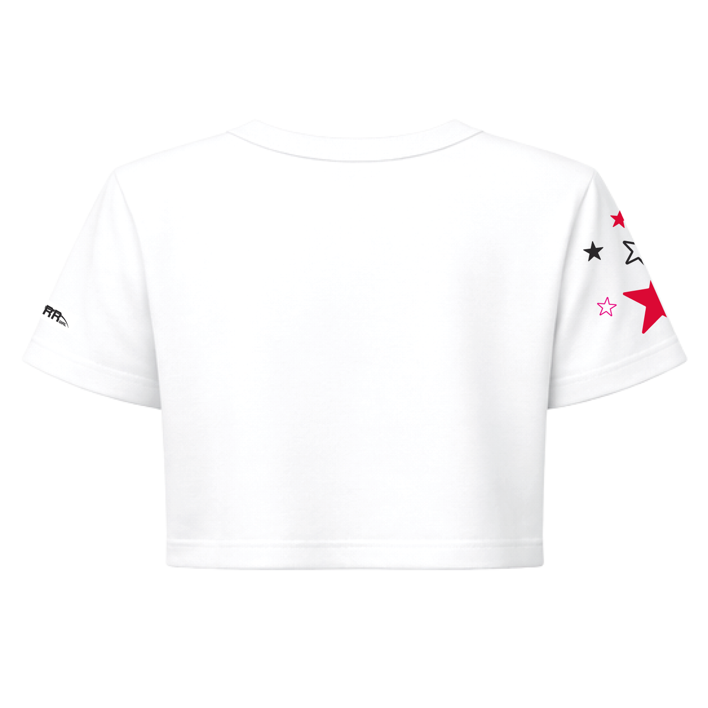 White and red short sleeve crop top for girls by Starr Girls, featuring a stylish design with a comfortable fit.