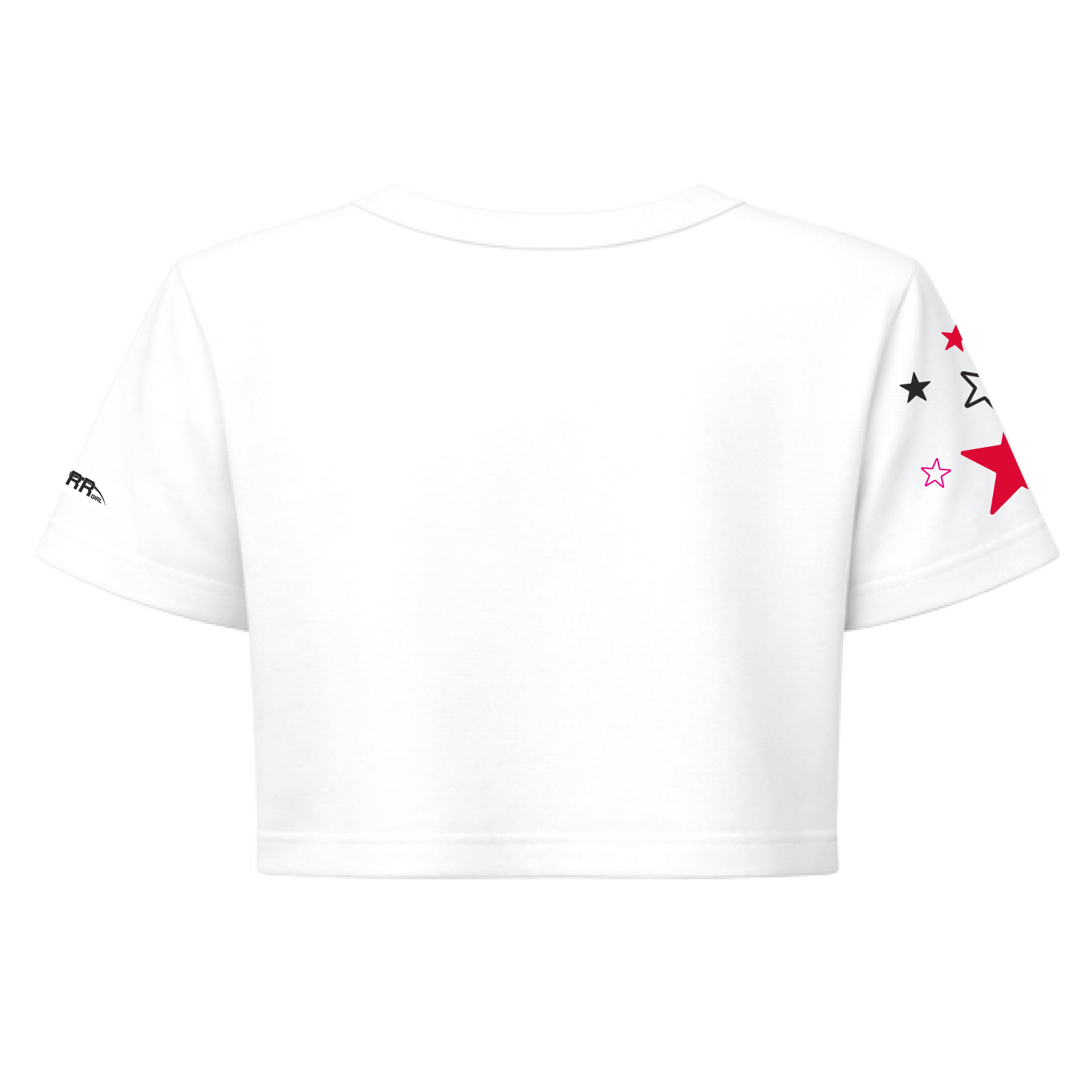 White and red short sleeve crop top for girls by Starr Girls, featuring a stylish design with a comfortable fit.